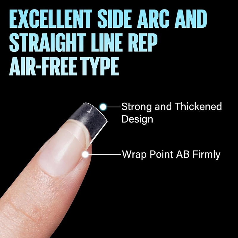 TOMICCA Short Square Nail Tips, Acrylic Half Cover Nail Tips, 10 Sizes Full Matte Gel No C Curve, Nail Extension Tips for Beginner and Professional 240Pcs - Image 2